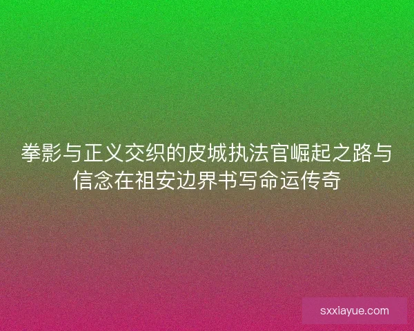 拳影与正义交织的皮城执法官崛起之路与信念在祖安边界书写命运传奇
